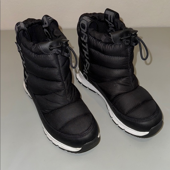 Like New, Kids Thermoball Pull-on Waterproof Black Quilted Padded Comfort Boots - Picture 2 of 11